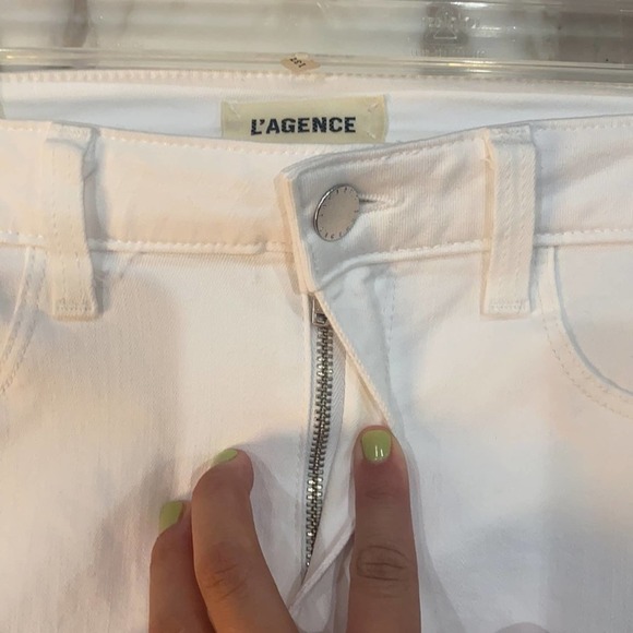 NWT L'AGENCE White with Black Tux Skinny Jeans - Picture 8 of 10